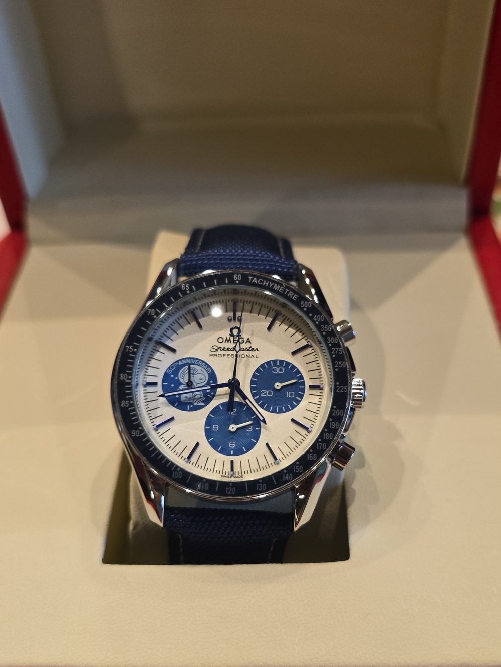 Silver And Blue Mens Watch